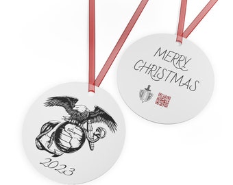 Metal USMC Ornaments 2023 | Marine Corps Tree Ornaments | Military christmas ornaments by Dusty Roads C3