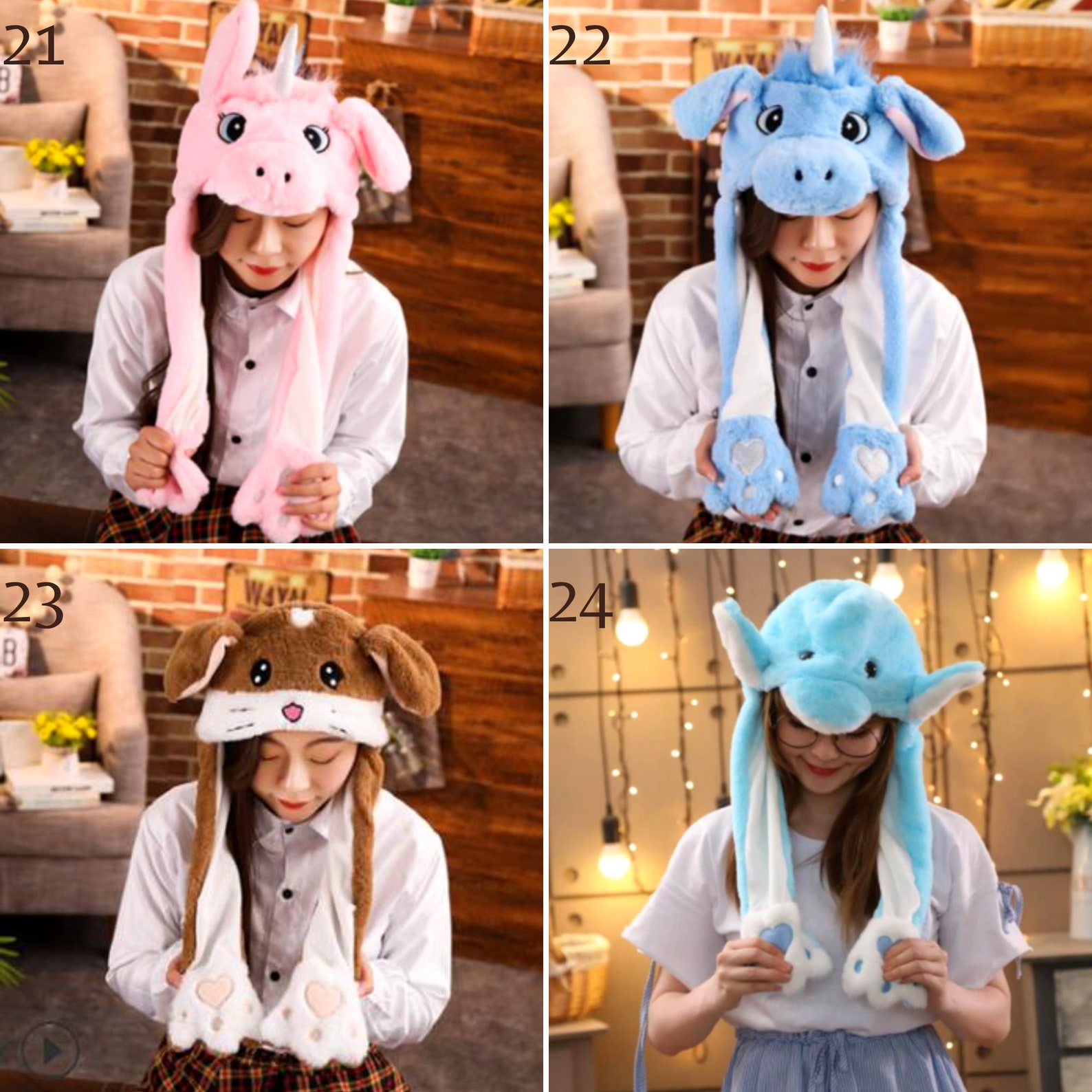 Bunny Hat With Moving EarsCute Animal Hats With Moving Etsy