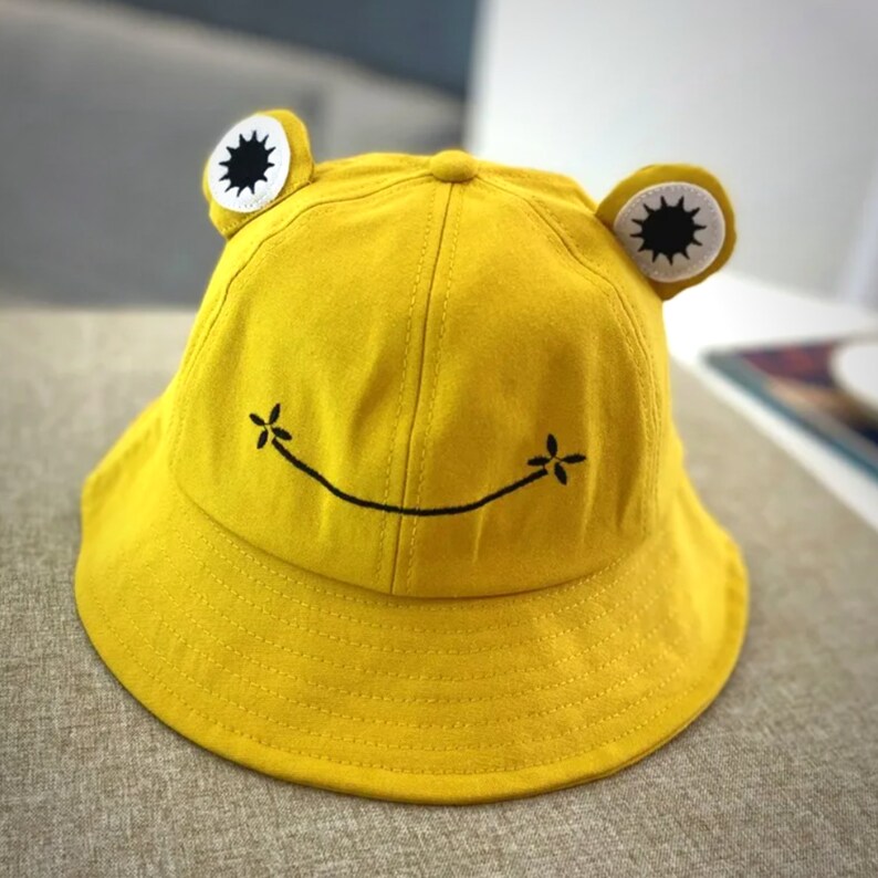 Cute Frog Casual Bucket Hat 6 ColorsFrog Bucket HatCotton Etsy