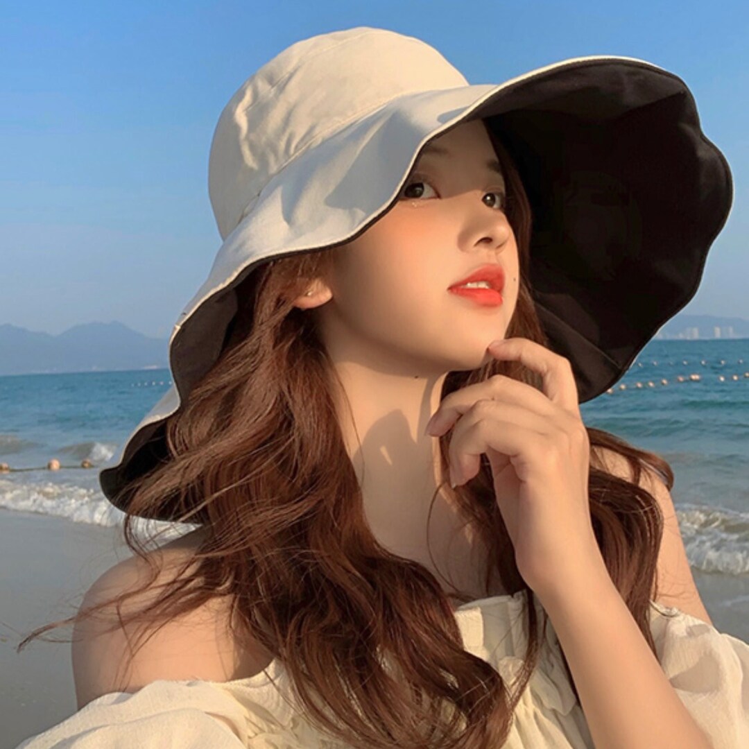 Double Sided Wide Brim Japanese Sun Hat Etsy