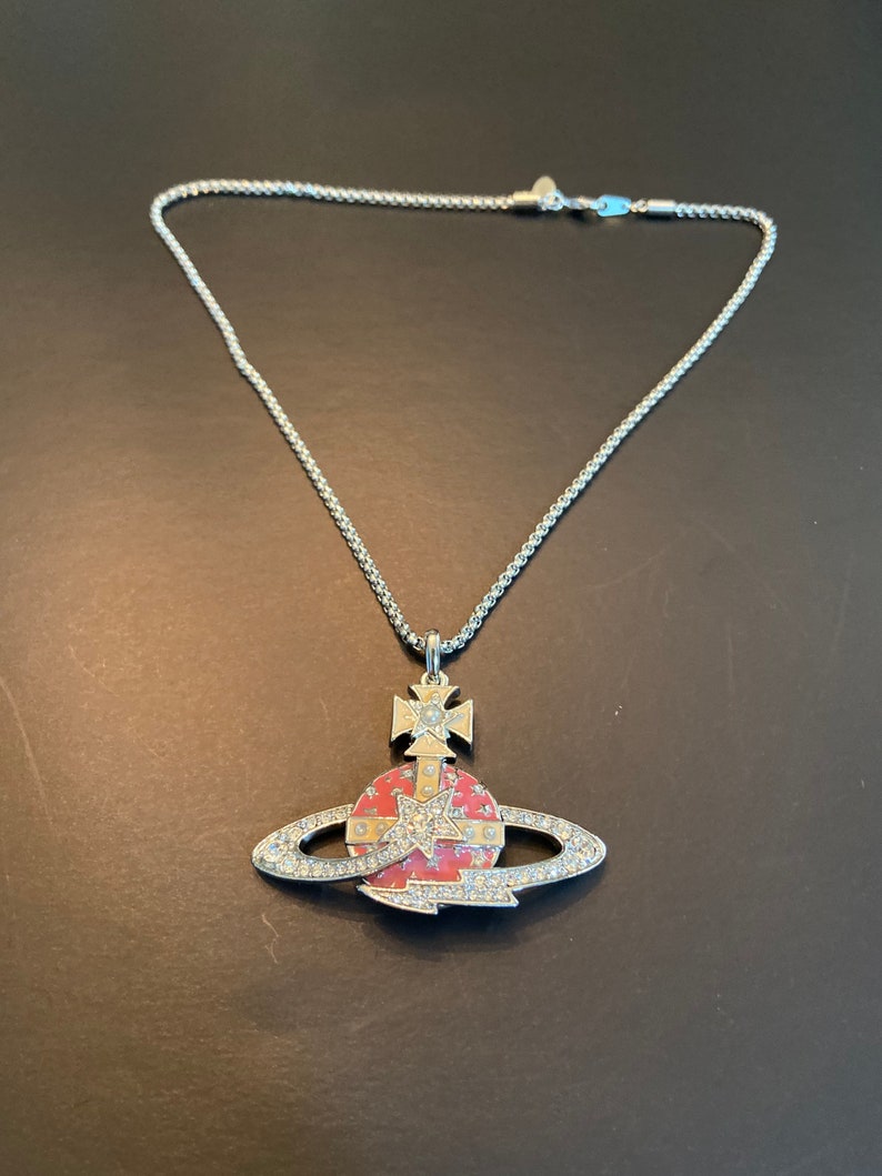 Vivienne Westwood Pink Saturn Necklace 