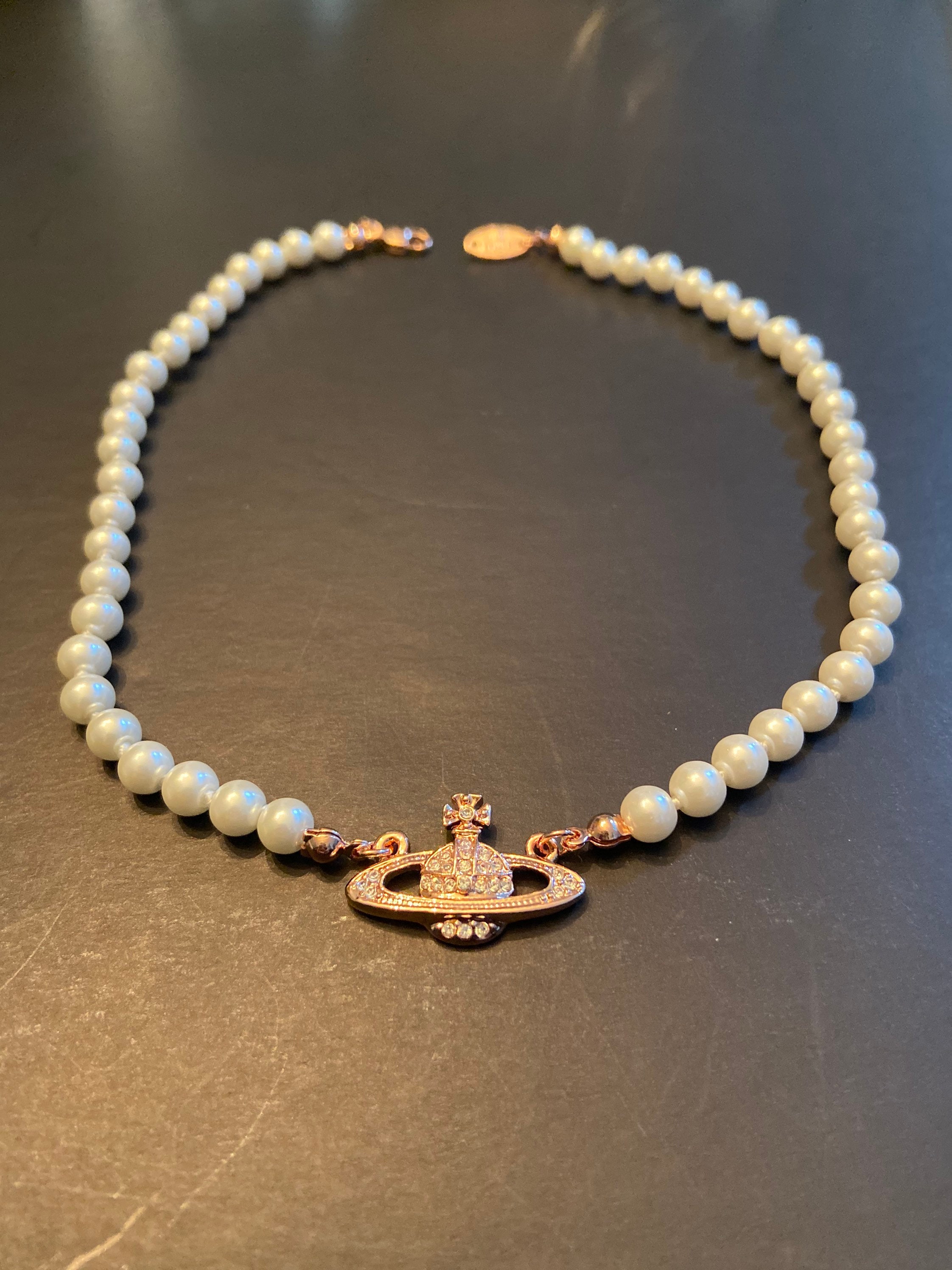 Vivienne Westwood Pearl Necklace Rosegold 