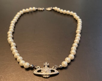 Vivienne Westwood Silver Pearl Necklace 
