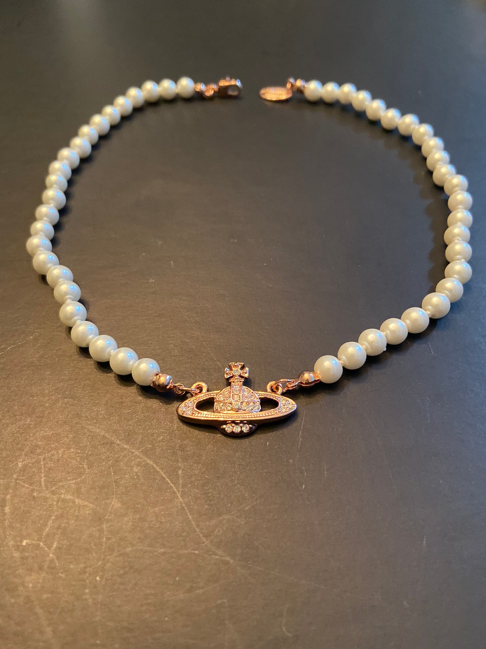 Vivienne Westwood Pearl Necklace Rosegold Etsy