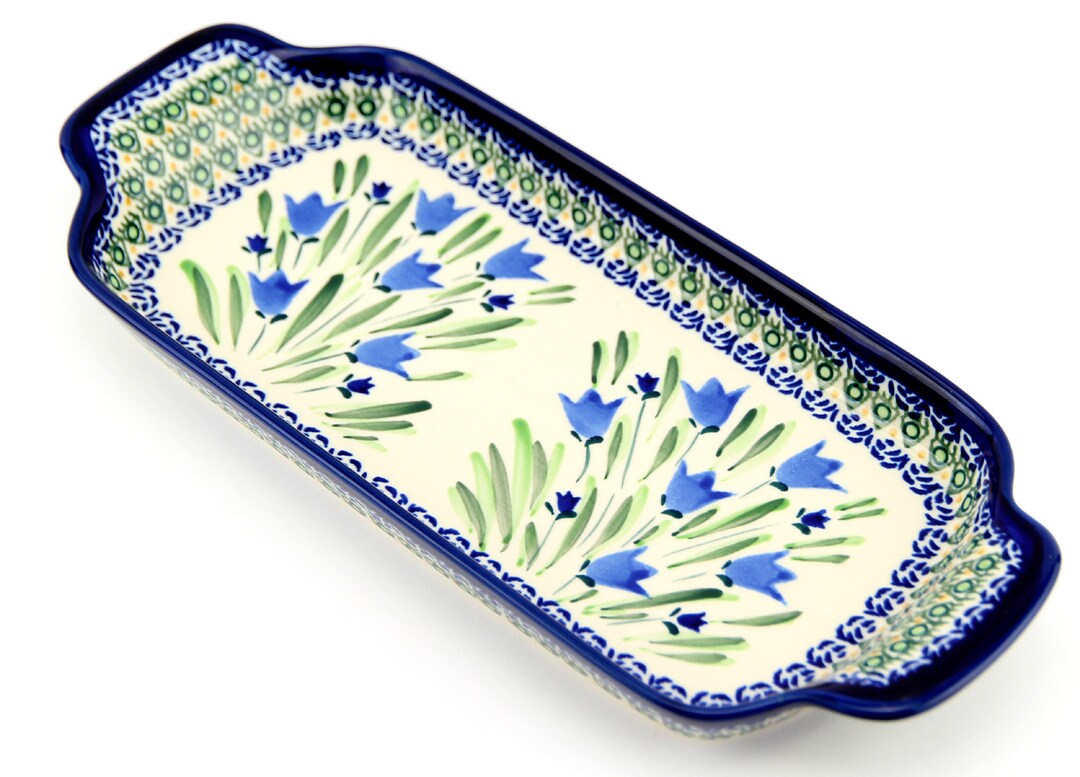 Polish Pottery Tray Unikat Pattern 13 X 6 Artisanal Stoneware by