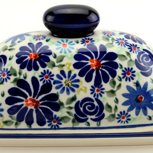 Polish Pottery Plate 7.5 Inch - Hand-Painted Boleslawiec Ceramic, Oven & Dishwasher Safe, Classic Blue Pattern - View #5