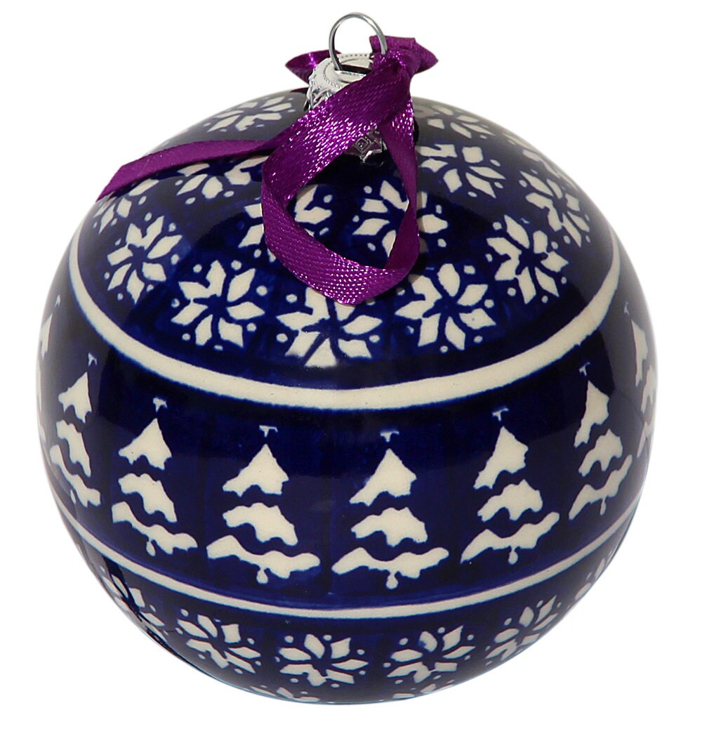 thumbnail image 2 of Original Boleslawiec Pottery Wiza Christmas Tree Ornament Handmade 2 of 13