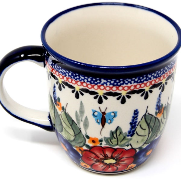 Mug 12 Oz., Polish Pottery from Zaklady Boleslawiec in Unikat Signature Pattern