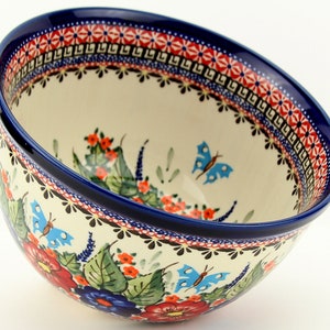 Polish Pottery Bowl 2 Quarts in Unikat Signature Pattern by Zaklady Boleslawiec