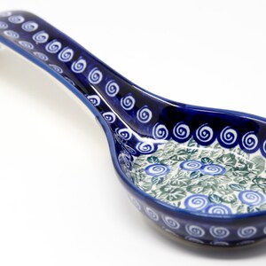 Polish Pottery Spoon Rest 12" long by Zaklady Boleslawiec Poland