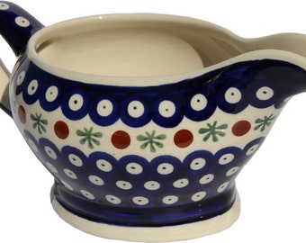 Gravy Boat 16 Oz., Polish Pottery from Zaklady Boleslawiec in Nature Pattern