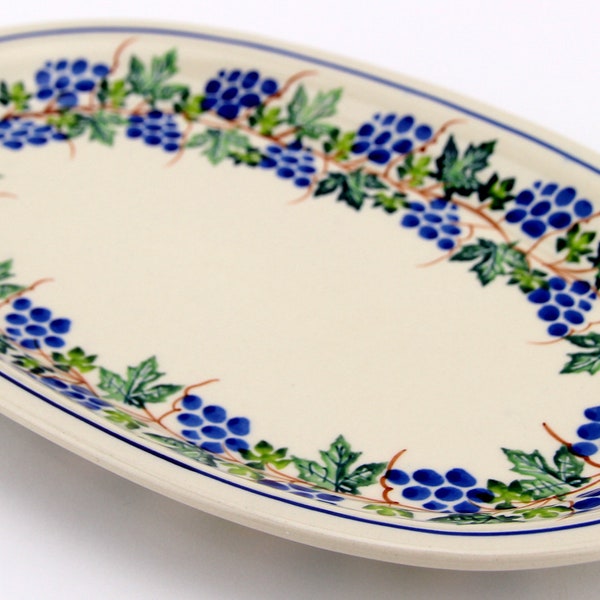 Polish Pottery Medium Oval Platter - 12" Length x 8" Width - by Zaklady Ceramiczne Boleslawiec Poland