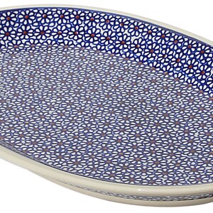 Large Oval Platter, Polish Pottery from Zaklady Boleslawiec