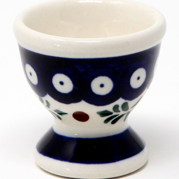 Egg Cup Polish Pottery From  Zaklady Ceramiczne Boleslawiec in Holly Berries Pattern