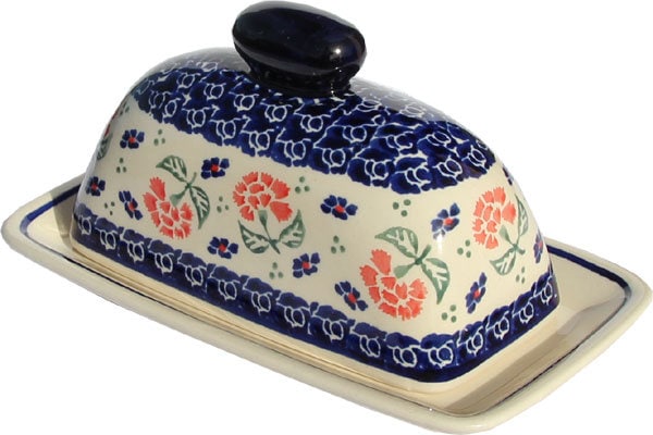 Polish Pottery Butter Dish from Zaklady Boleslawiec 1377-150 Art Polish Pottery Butter Dish from Zaklady Boleslawiec 1377-150 Art