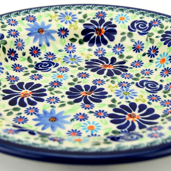 Polish Pottery Pasta Bowl 9.5 Inch Diameter in DU 126 Pattern from Zaklady Ceramiczne Boleslawiec