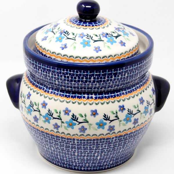 Fermenting Crock Pot 15 Cups, Polish Pottery from Zaklady Boleslawiec for Sauer Kraut and Pickling