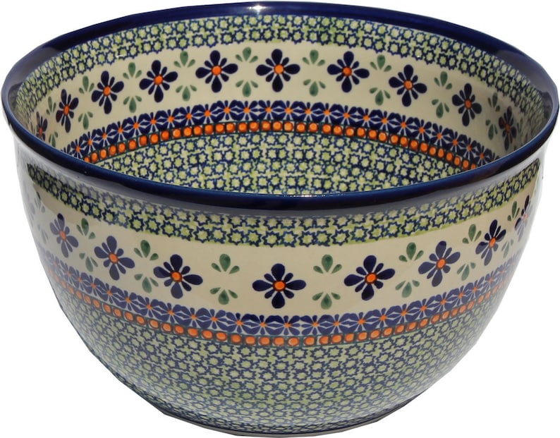 986-166a Zaklady Boleslawiec Polish Pottery Mixing Bowl 19 Cups 986-166a Zaklady Boleslawiec Polish Pottery Mixing Bowl 19 Cups