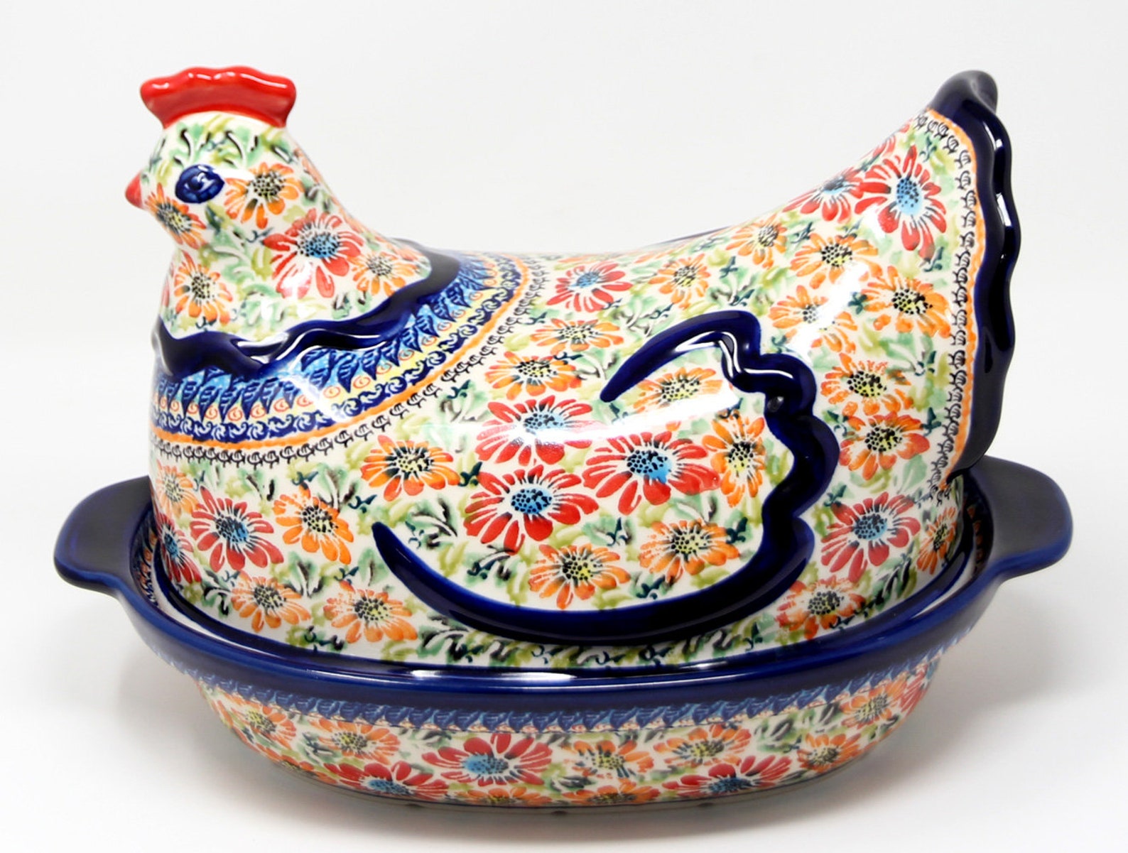 Chicken Baker Polish Pottery from Zaklady Boleslawiec in Etsy