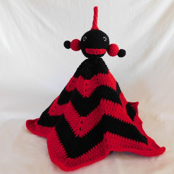 Robbie the Robot Crochet Security Blanket, Handmade lovey, baby security blanket, baby snuggle, hand crochet lovey