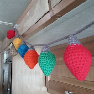 Handmade Crochet Christmas Light Garland: Multi Color Holiday Decor