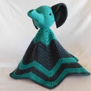 Made to Order Ellen the Elephant Crochet Security Blanket, Handmade lovey, baby security blanket, baby snuggle, hand crochet lovey