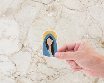 Adesivo de vinil da Virgem Maria com Halo