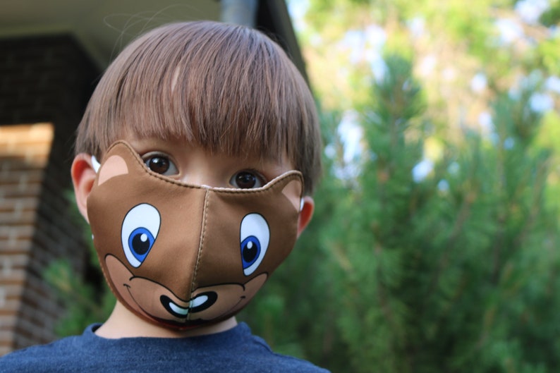 Cute Childrens Face Mask 4 to 8 Year Old Animal Print Mask Etsy