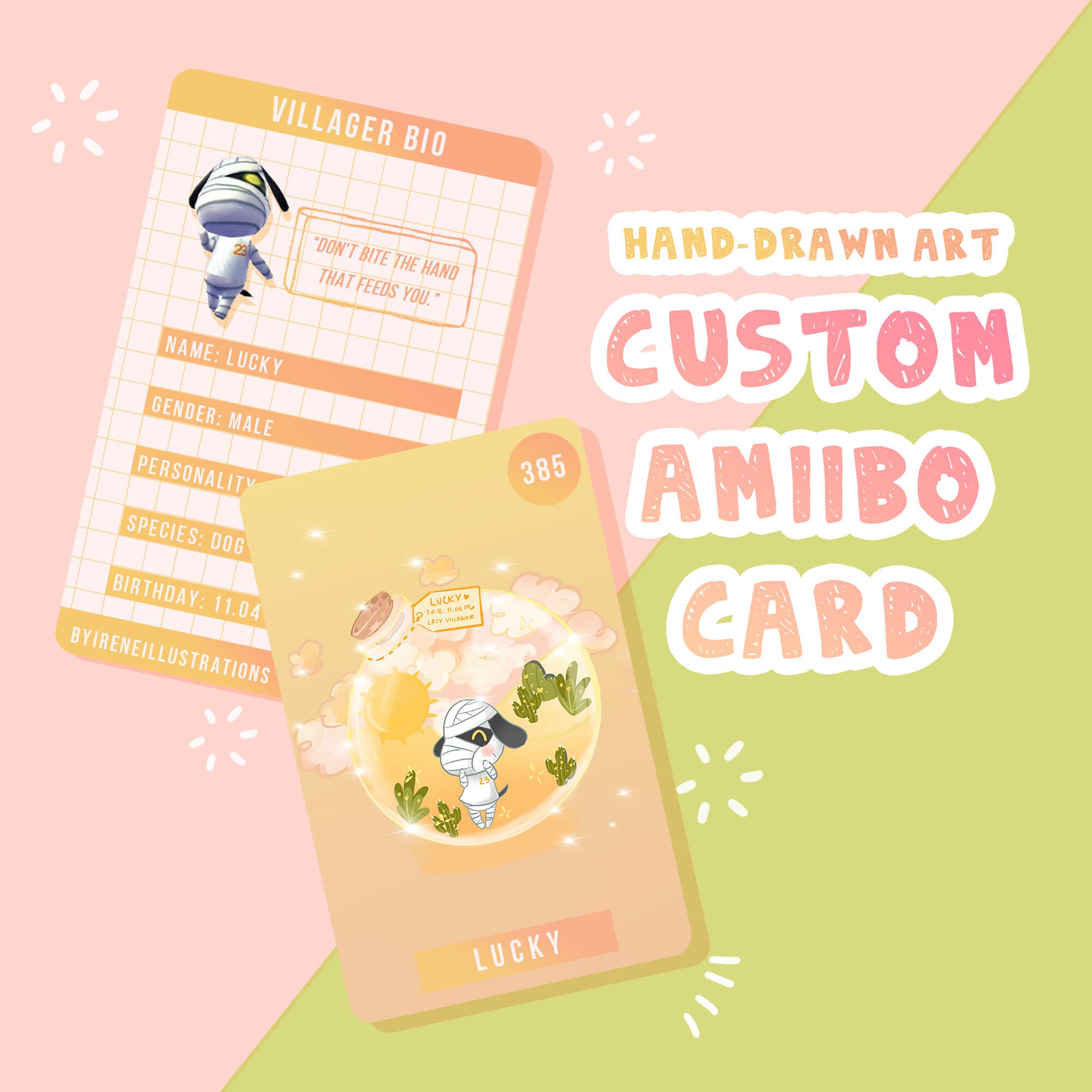 Lucky ACNH Amiibo Card NFC Custom Hand Drawn Art - Etsy Finland