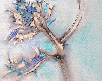Learn to Paint this Sea Holly with Claire Botterill in her Video Tutorial
