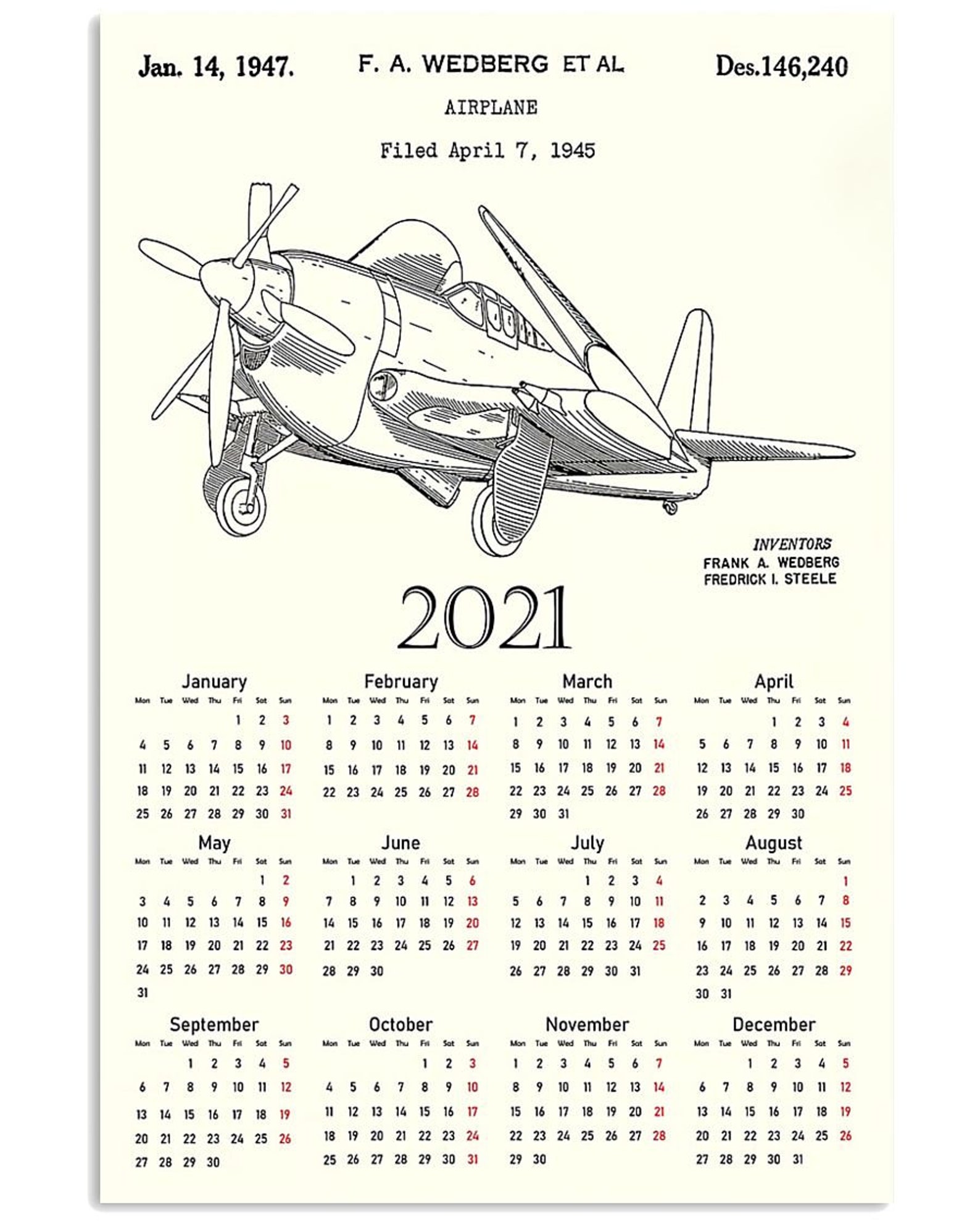 Pilot Calendar Canvas 0.75in Framed And Poster No Frame Made Etsy