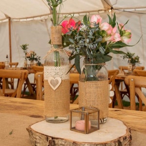10 x Rustic wine bottles for wedding table decorations image 10