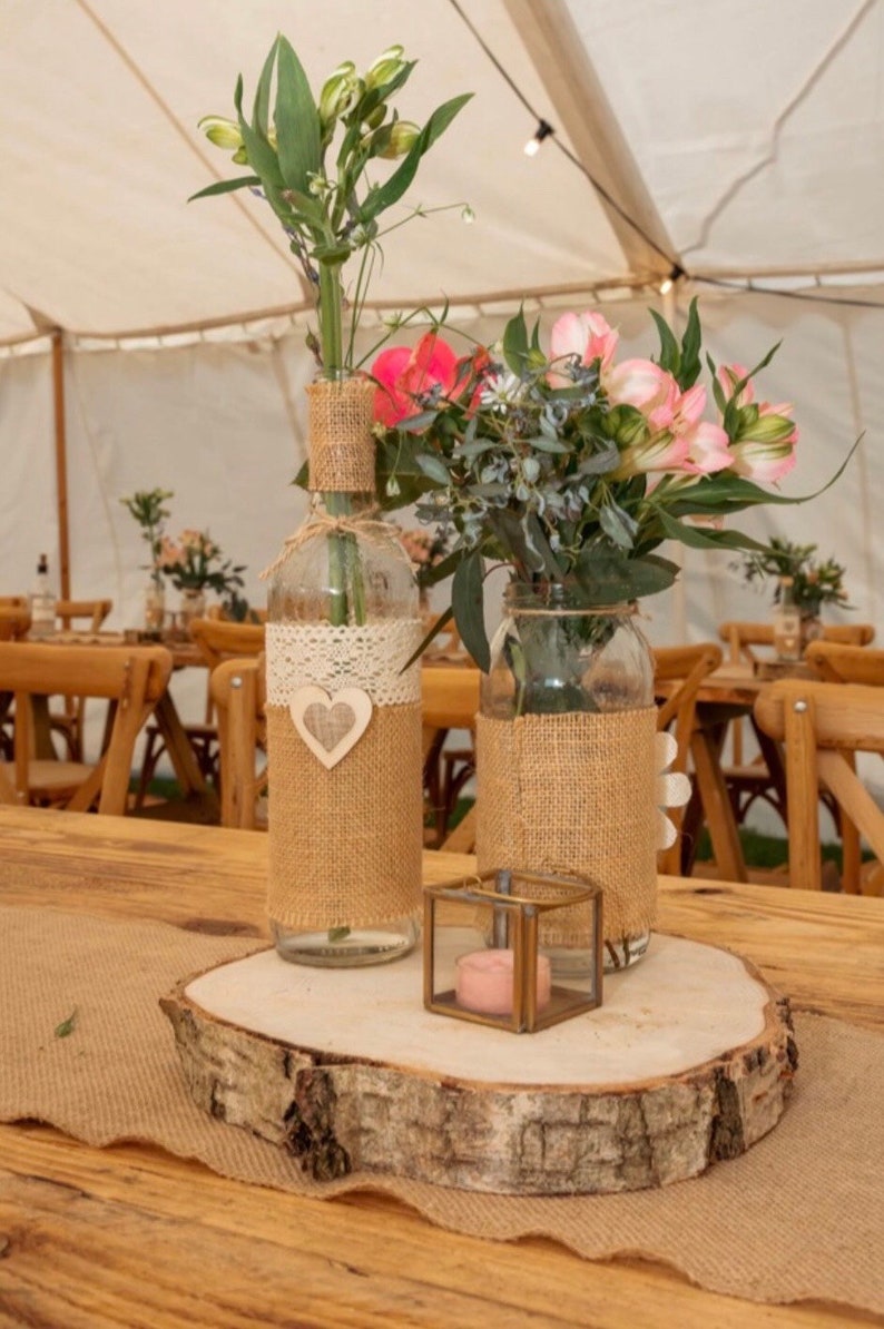 10 x Rustic wine bottles for wedding table decorations image 10