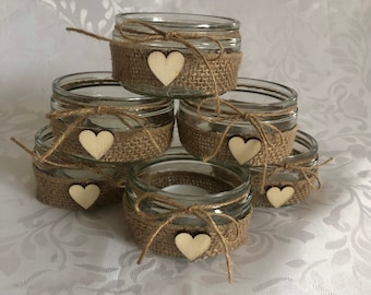 8 x rustic tea light holders perfect for wedding centerpieces