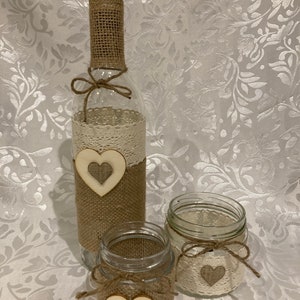 10 x Rustic wine bottles for wedding table decorations image 6