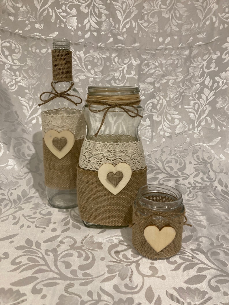 10 x Rustic wine bottles for wedding table decorations image 8