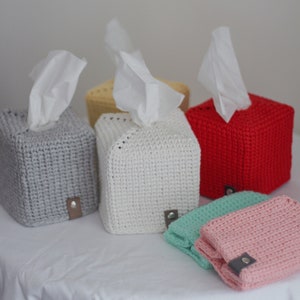 Square Cube Tissue Box Cover - Handmade Crochet Tissue case Cover,  box cover, tissue holder, rectangular tissue box cover