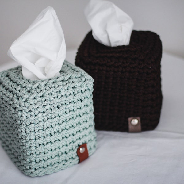 Square Cube Tissue Box Cover - Handmade Crochet Tissue case Cover,  box cover, tissue holder, rectangular tissue box cover