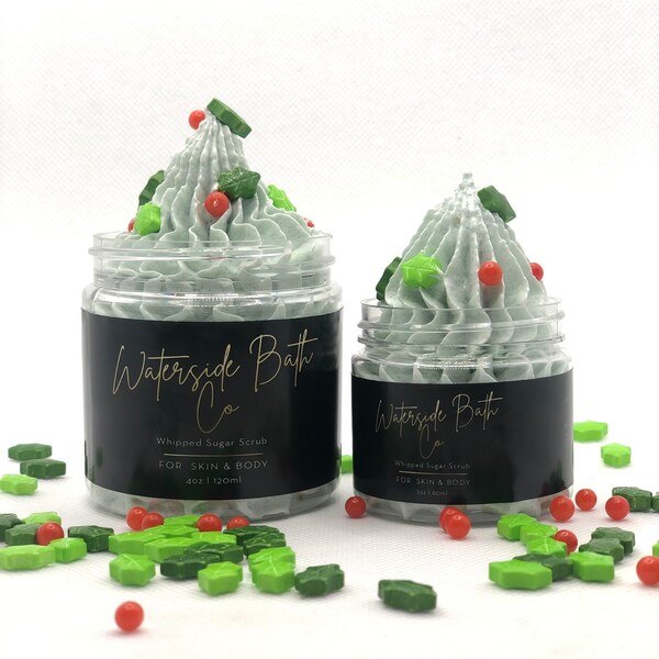 Mistletoe Whipped Sugar Scrub, Whipped Soap Scrub, Exfoliating Sugar Scrub, Bridesmaid Gifts,Mother's Day Gift,Gifts for her