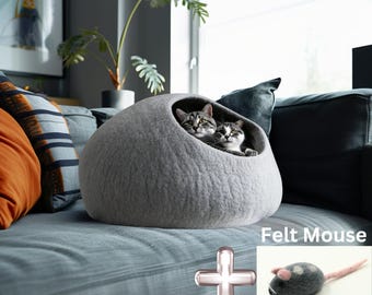 Wool-felted cat cave for ultimate comfort and relaxation! Handmade, telegray PH-248