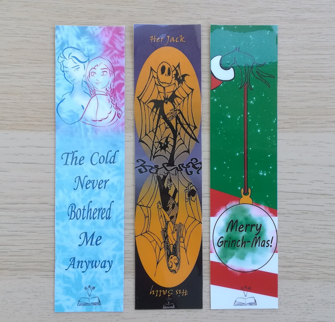 christmas-bookmark-set-frozen-nightmare-before-christmas-etsy