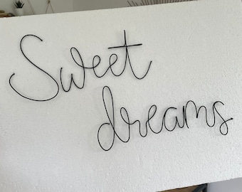 Wire Sweet Dreams Words (Lily Font) - Wire art, Wire design, Wire decor, Bedroom, Home decor, Children Room Decor