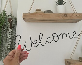 Welcome Wire Words- Hallway Decor, Handmade, Entrance, Entryway, Wall Art, Hallway Inspo, Front Door, Porch, Lobby