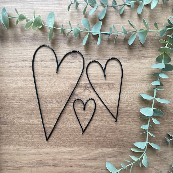 Trio of Wire Hearts- Home Decor, Wire Art, Wall Art, Heart Decor, Romantic, Handmade, Valentines, Love