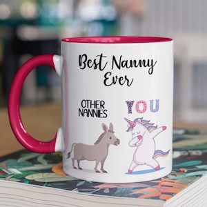 Christmas Best Nanny Ever Unicorn Mug | Nanny Gift, Funny Gift for Nanny, Nanny Funny Coffee Mug, Birthday Gift for Nanny, New Nanny Present