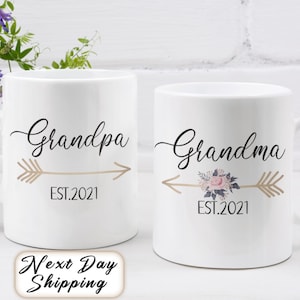 Grandma and Grandpa Custom Mug | New Grandmother Gift | Expecting Grandfather Coffee Mug | Mimi To Be Mug | Mug Set for Grandparents
