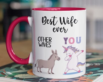 Best Wife Ever Unicorn Mug Gift | Christmas Gift for Wife | Best Wife Ever Gift | Funny Birthday Gift for Wife | Humorous Unicorn Coffee Cup