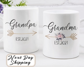 Grandma and Grandpa Custom Mug | New Grandmother Gift | Expecting Grandfather Coffee Mug | Mimi To Be Mug | Mug Set for Grandparents