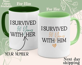 50th Anniversary Gift for Wife | 50th Funny Wedding Anniversary Gift for Wife | 50th Anniversary Gift for Husband | 15oz 11oz Accent Magic