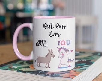 Christmas Boss Unicorn Mug | Funny Coffee Cup Gift